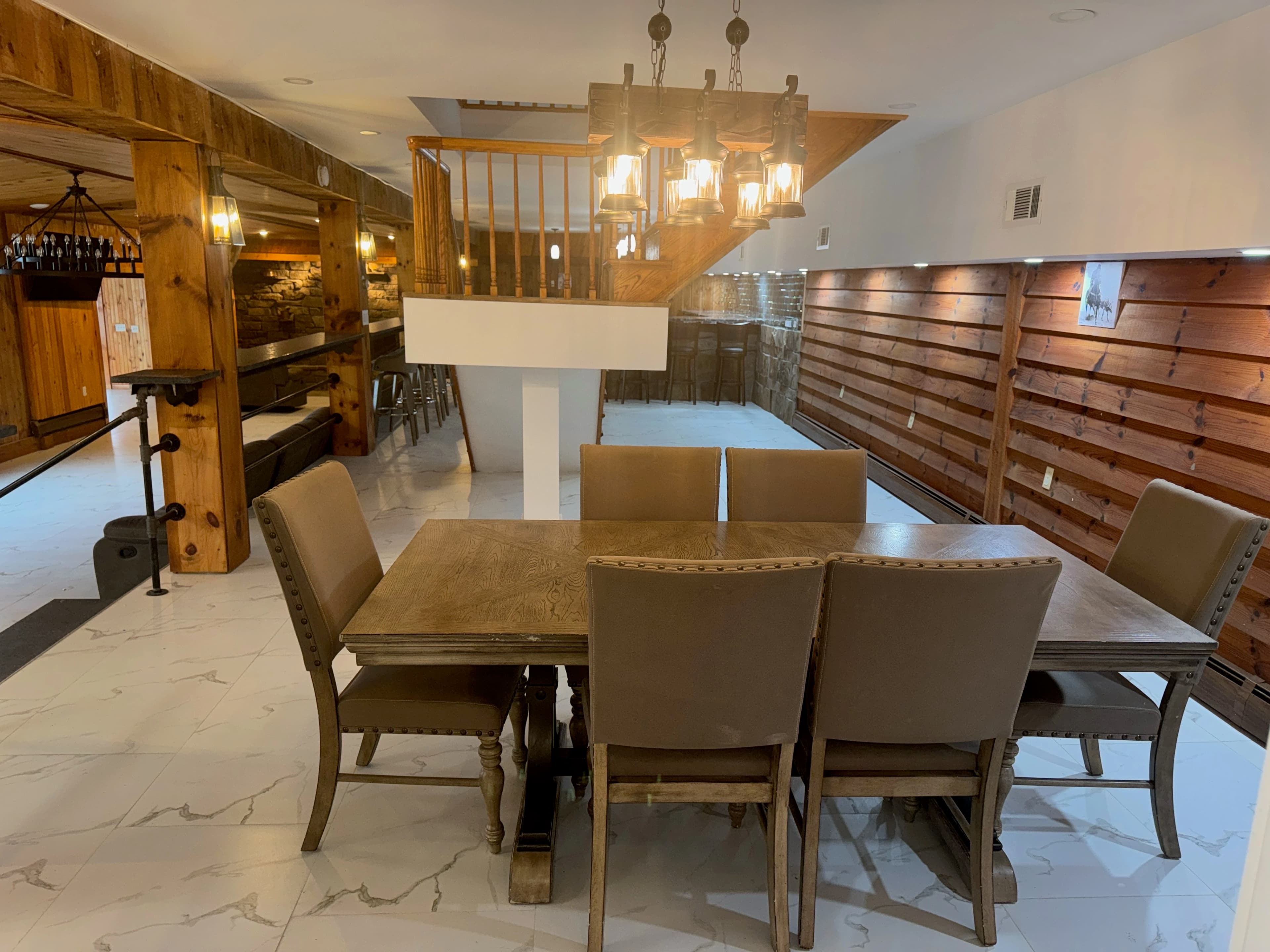 Indoor dining area with rustic elegance