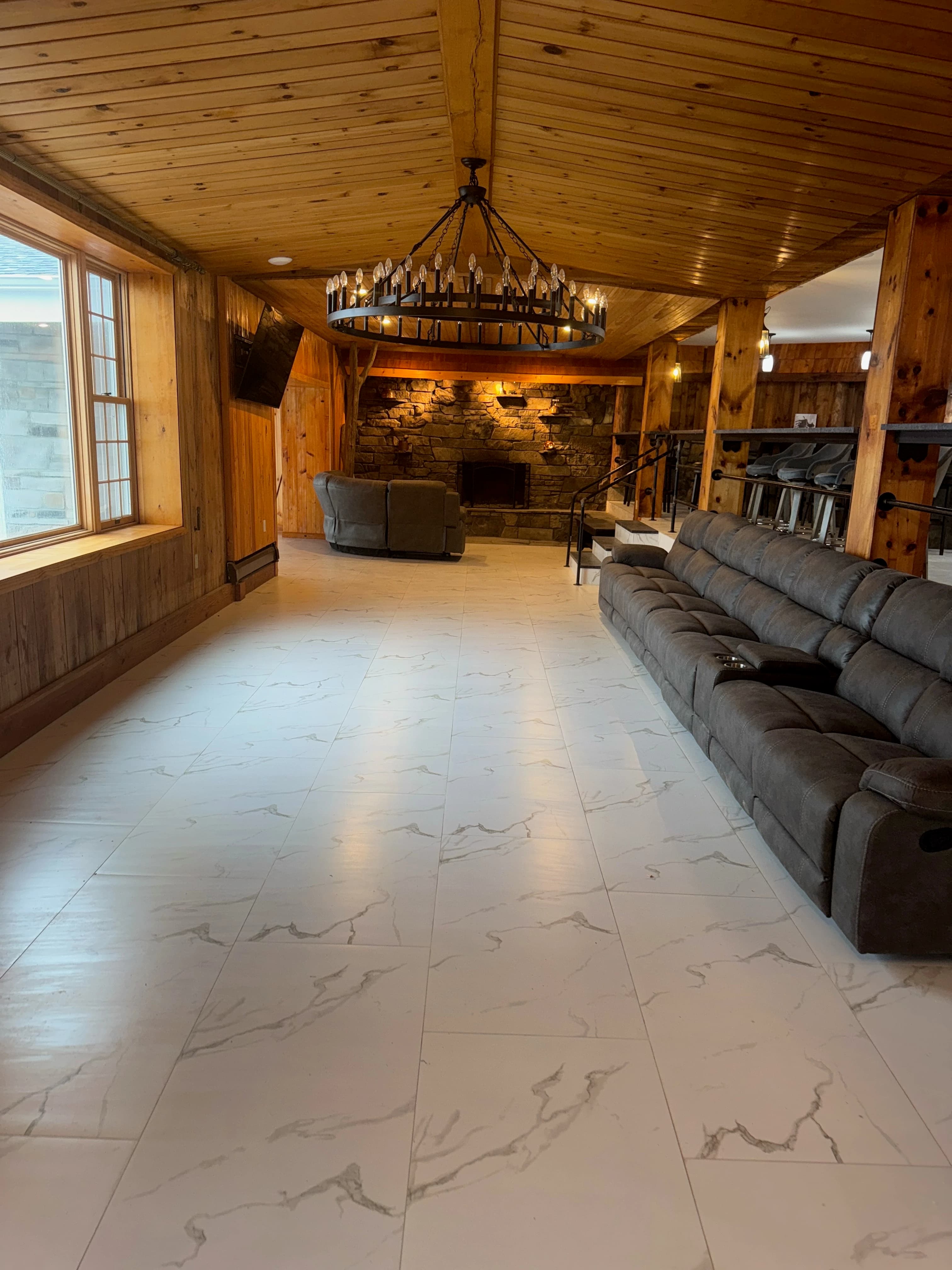 Spacious lounge area with elegant seating