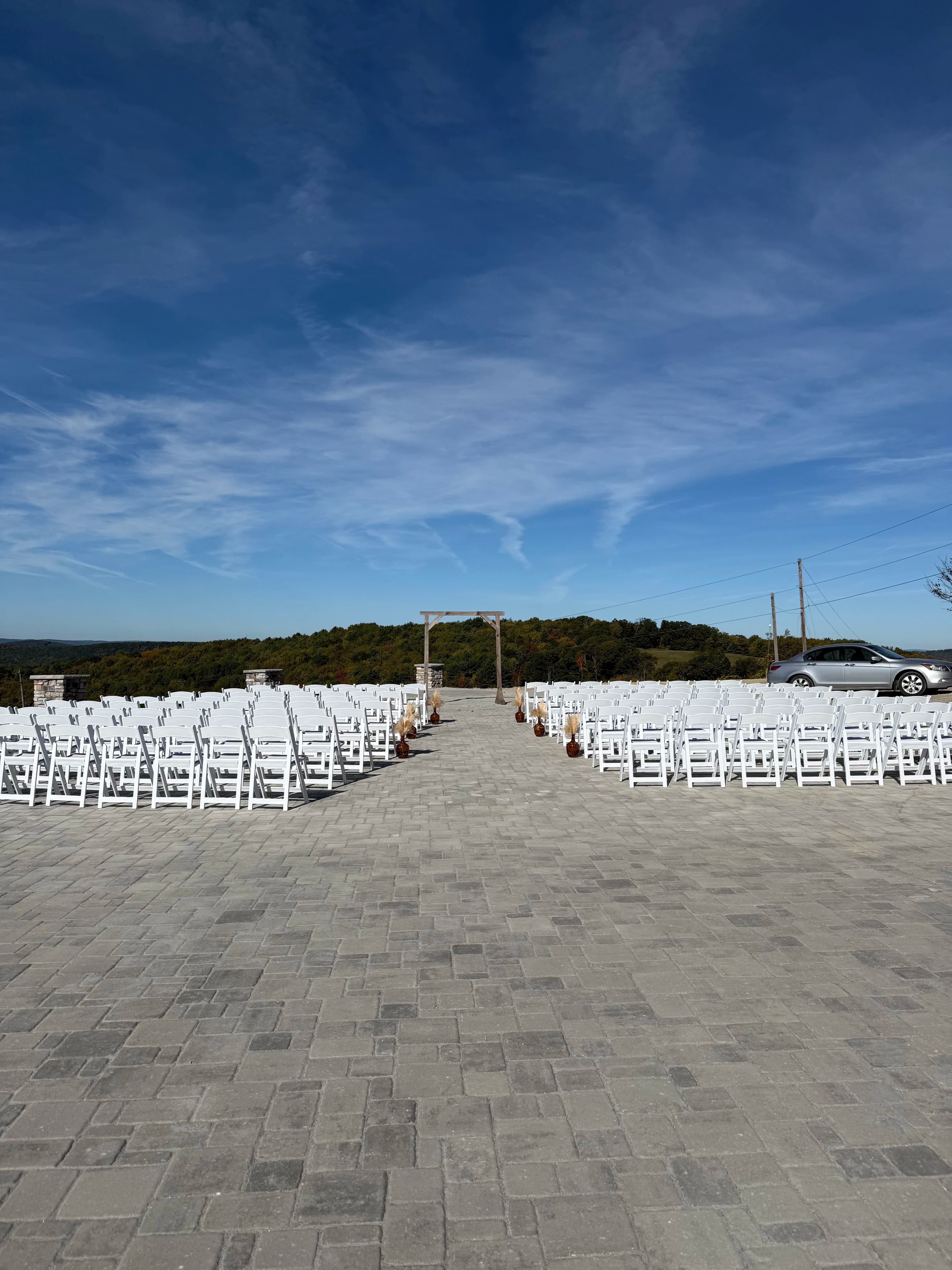 Outdoor seating area with scenic views