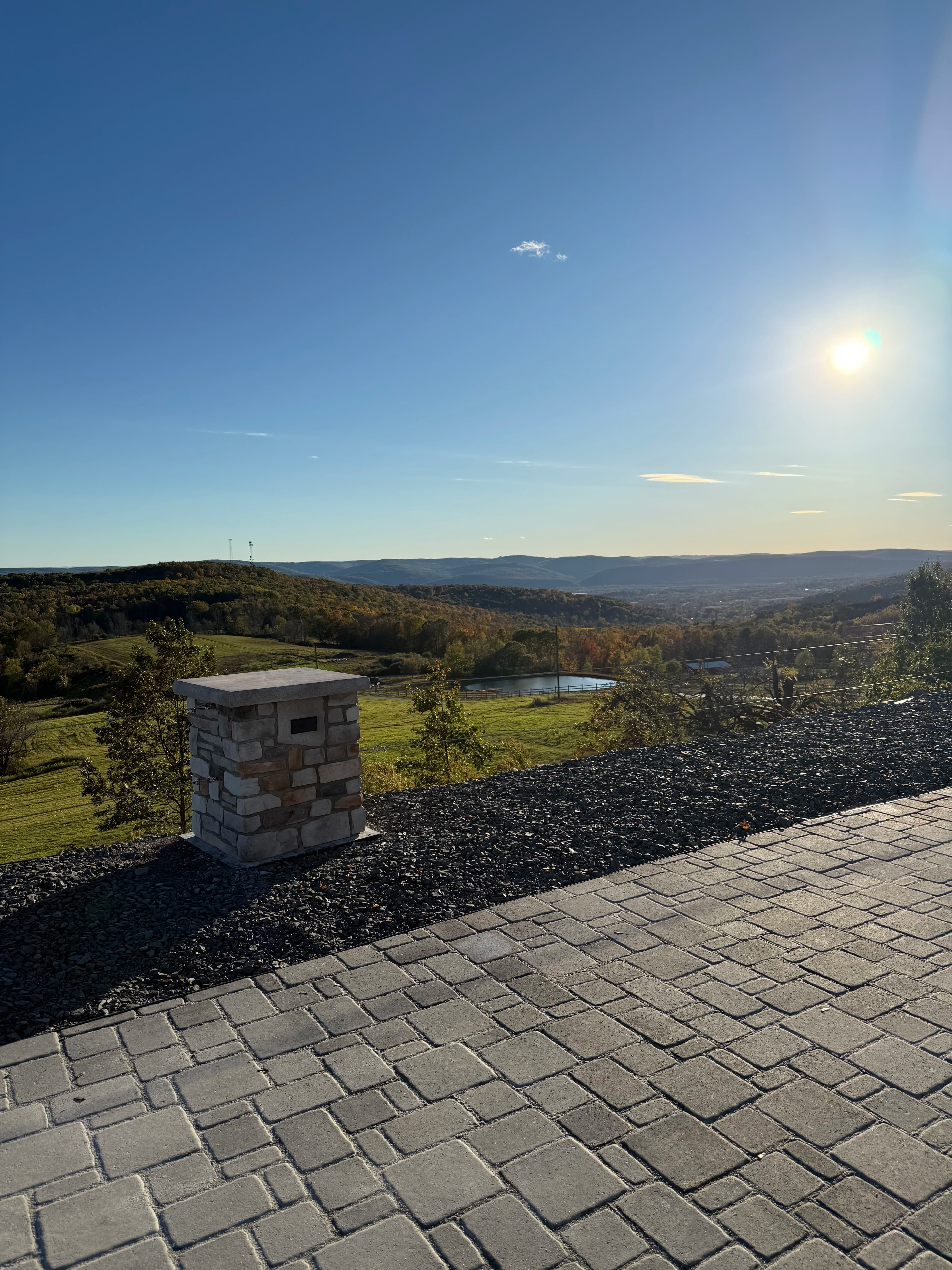 Stunning panoramic mountain views from Greystone Ranch NY patio